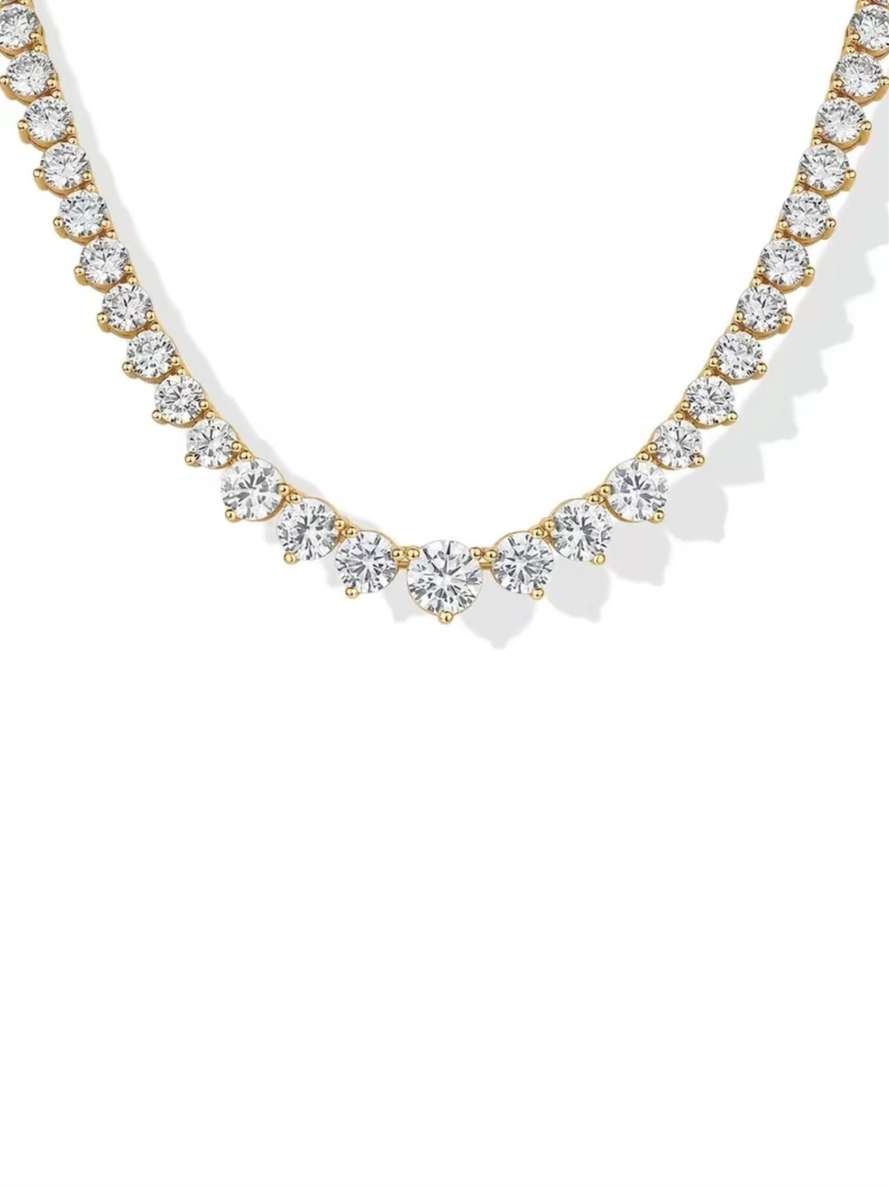 PAVOI | 14K Gold Plated Bridal Tennis Necklace - Picture 3 of 6